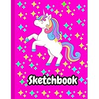 Cute Unicorn Sketchbook | Unicorn Sketchbook for girls | Drawing Sketchbook for kids (size 8.5 x 11)