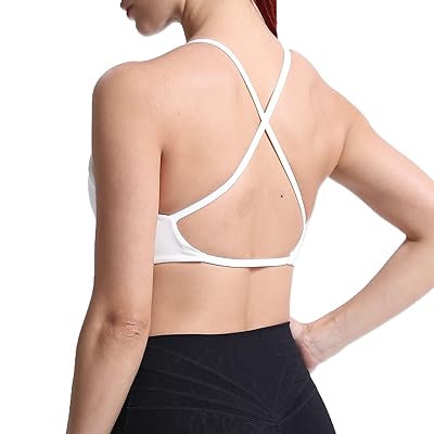 Aoxjox Women's Workout Sports Bras Fitness Backless Padded Sienna