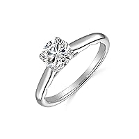1.50 CT Round Cut Solitaire Moissanite Engagement Ring Solid 14K White Gold Ring Wedding Ring Anniversary Ring Moissanite Jewelry Gift Ring