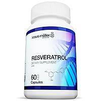 Kraus-Moller Antioxidant Resveratrol - 1200 mg per Serving - 60 Capsules of Trans-Resveratrol. Anti-Aging, Anti-Inflammatory. Helps with Blood Pressure. Vegan and Gluten Free. Made in USA.