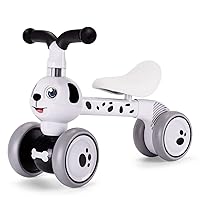 YGJT Baby Balance Bike Toys for 1 Year Old, Birthday Gifts for Boys and Girls, Silent Wheels & Non-Pedal Baby Walker Riding Toys for 10-36 Months Toddlers, Kids First Bike Gifts Spotty Dog