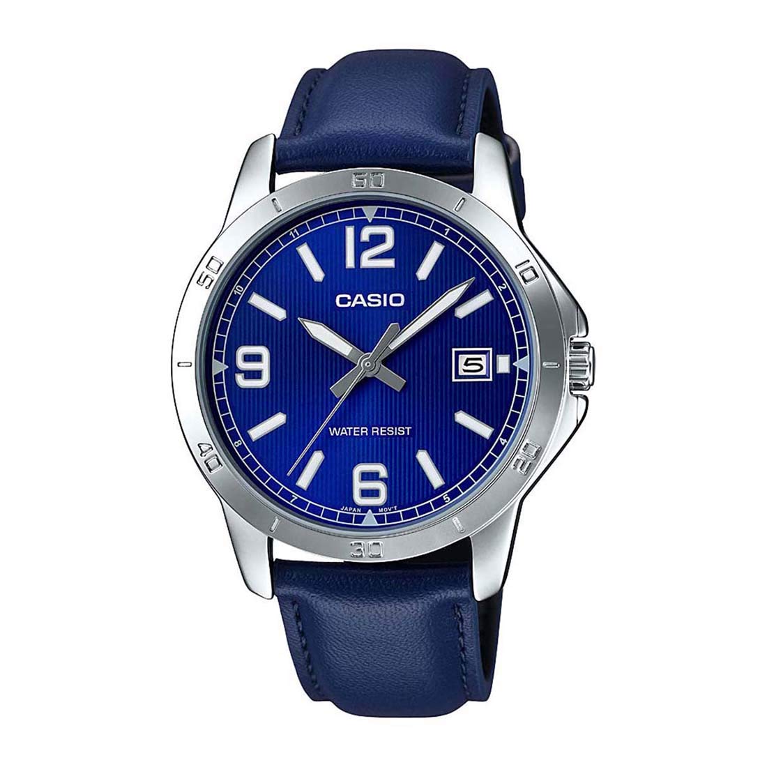 Casio MTP-V004L-2B Men's Casual Blue Leather Band Blue Dial Date Watch