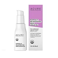 ACURE Radically Rejuvenating Rose Argan Oil - Anti-Aging Support with Pure, Cold Pressed Argan & Rose Oil - Face, Hair & Body Oil Serum Rich in Vitamin E - Lightweight, Non-Greasy, Vegan - 1 Fl Oz
