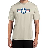 Mens Distressed Air Force Star Moisture Wicking T-Shirt