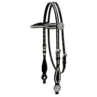 Weaver Leather unisex adult Browband Headstall, Black, Horse US