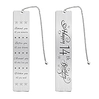 Happy 14th Birthday Gifts for Teen Girls Boys, Sweet 14 Year Old Birthday Bookmark Gift for Women Men, 14 Yr Bday Book Mark for Teenager, 2009 Bd Present, Funny 14th Birthday Card Decorations