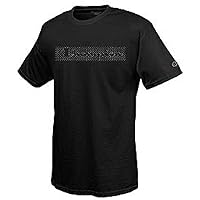 Champion 100% Cotton Men's T Shirt with Logo/Fence Graphic, M-Black