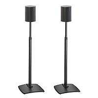 Sanus Height-Adjustable Speaker Stands for Sonos Era 100™ (Pair) - Built with Durable Steel & Built in Cable Managment WSSE1A2-B2 (Black)