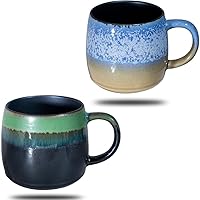 Large Ceramic Coffee Mug Set of 2, 20 Oz Oversized Pottery Coffee Mugs Handmade,Big Stoneware Tea Cups for Office and Home