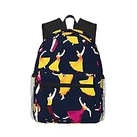 Ballroom Dance Small Pattern Print Backpack For Women Men, Laptop Bookbag,Lightweight Casual Travel Daypack
