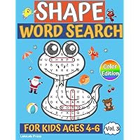 Shape Word Search for Kids Ages 4-6: 101 Shaped Puzzles with Super Fun Themes to Boost Language & Cognitive Skills for Boys & Girls, Color Edition Volume 3 (Shaped Word Search for Kids 4-6)