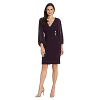 R&M Richards Womens Embellished Knee-Length Cocktail and Party Dress