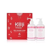 Koji White Kojic Acid & Collagen Body Lotion, Women Christmas Gifts Set for Skin Brightening, Moisturizer & Radiant Complexion, Uneven Skin Tone - Vegan & Cruelty Free, 8.45 Fl Oz (2-Pack)