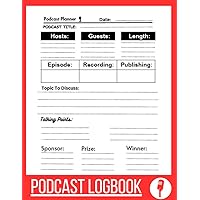Podcast LogBook: notebook and planner that helps you plan your podcast schedule, including the host, how long it will be, what you'll talk about, ... to remember, and when to start and finish.