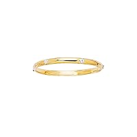 Finejewelers 14 Kt Two Tone Gold 5.5 inch wrist All Bangle with Claspnail Head