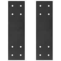 2PCS Straight Bracket for 6x6 Post, Black Steel Flat Mending Plate Post to Beam Connector, Support Bracket Truss Plate for Timber, 14 