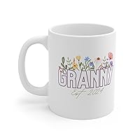 11oz Wildflower Granny Est 2024 Mug, Granny Coffee Mug, Mothers Day Gift for Granny Gift, Pregnancy Announcement Gift, Coffee Mug Gift, Personalized Gift for Her, Gift for Grandma Grandmother