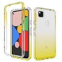 Google Pixel 4a Case (NOT for Google Pixel 4), Onyxii Full-Body Rugged Ultra Transparency Hybrid Protective Case with Built-in Screen Protector for Google Pixel 4a (Yellow)