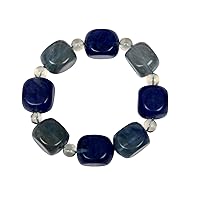 REAL-GEMS HandMade Semi Precious Healing Gemstone Round Beads Stretch Bracelet Friendship Gift Bracelet