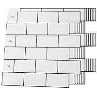 Art3d Backsplash Tile for Kitchen Peel and Stick, 10-Sheet Stick on Subway Tiles for Kitchem, Bathroom Back Splashes, 12