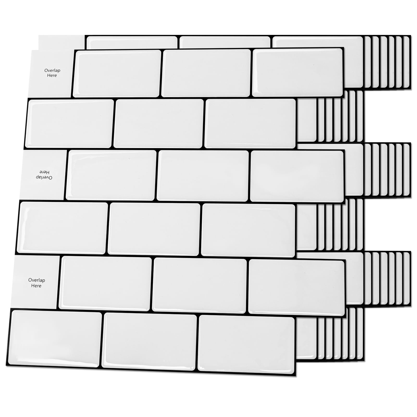 Art3d Backsplash Tile for Kitchen Peel and Stick, 10-Sheet Stick on Subway Tiles for Kitchem, Bathroom Back Splashes, 12