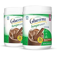 Glucerna Hunger Smart Powder Diabetic Nutrition Blood Sugar Management 2 Tubs 22g Protein 120 & 130 Calorie Classic Vanilla & Chocolate 22.3oz 2 Count