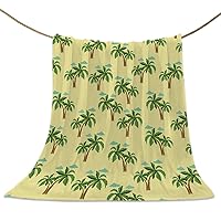 Blanket Summer Coconut Tree Soft Breathable Throw Blankets Tropical Beach Warm Cozy Bedspread Decorative for Couch Bedroom All Seasons Use 50