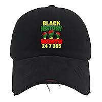 Black History Month 24-7-365 Trucker Hat Running Cap AllBlack Gifts for Son Workout Caps