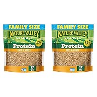 Nature Valley Protein Granola, Oats and Honey, Family Size, Resealable Bag, 17 OZ (Pack of 2)