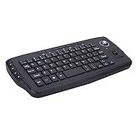2.4GHz Wireless Keyboard SmartTVPC Notebook with Trackball Mouse Scroll Wheel Remote Control for AndroidTVBOX,Black