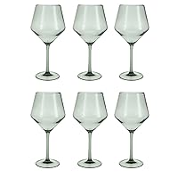 Fortessa Sole Outdoor Shatter Resistant BPA Free Premium Copolyester Plastic Drinkware 6 Pack, Sage Green, Cabernet Glass