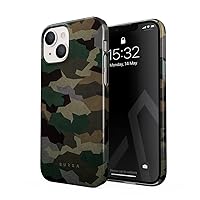 BURGA Phone Case Compatible with iPhone 13 Mini - Tropical Military Army Green Camo Camouflage Cute Case for Women Thin Design Durable Hard Plastic Protective Case