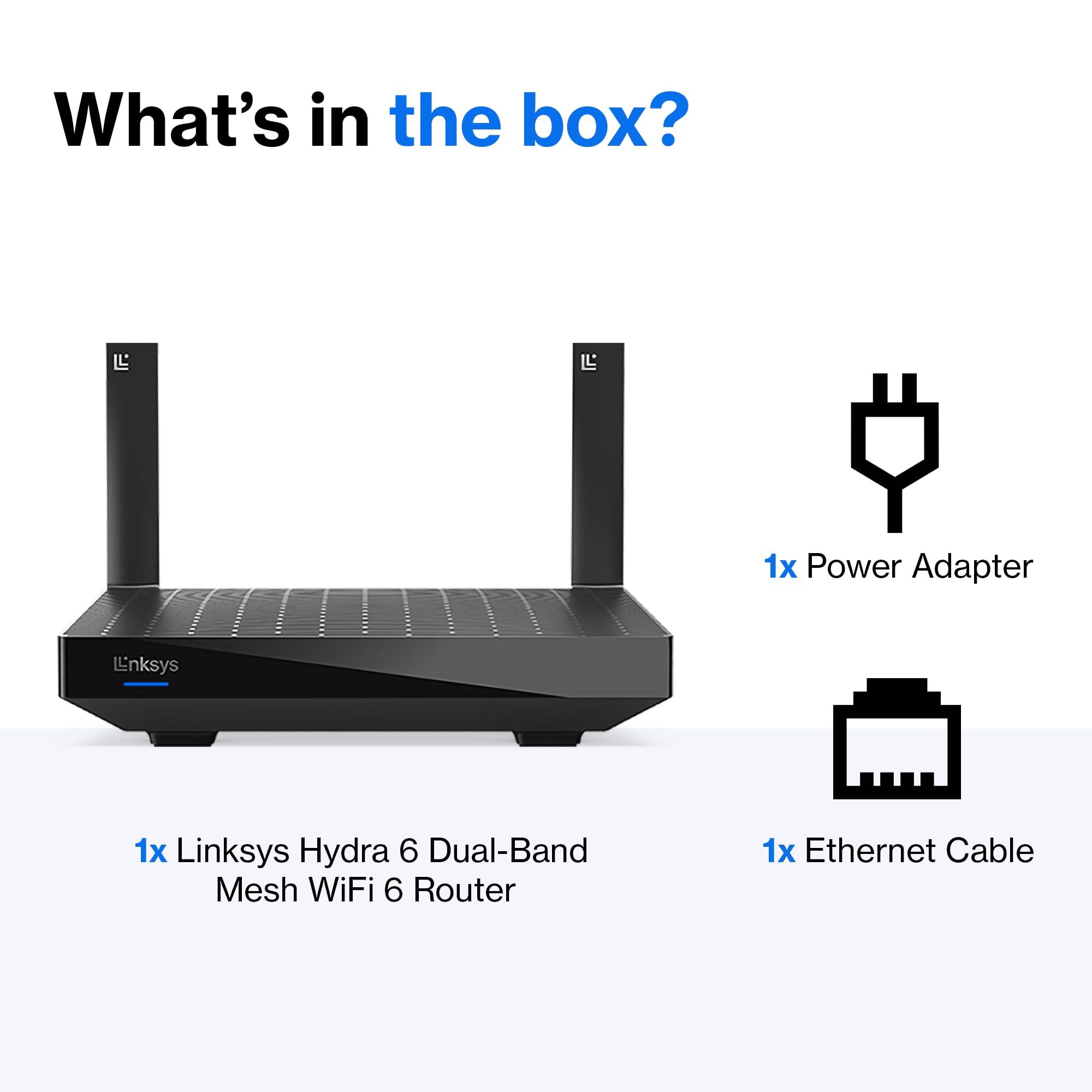 Linksys Mesh WiFi 6 Router | Connect 25+ Devices | Up to 2,000 Sq Ft | Speeds of up to 3.0 Gbps | LN3111-AMZ | 2024 Release