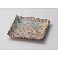 Japanese Plate, Mashiko Crystal Square Plate, 6.8 x 6.8 x 1.1 inches (17.2 x 17.2 x 2.7 cm), Appetizer Plate, Japanese Dish, Restaurant, Inn, Commercial Use