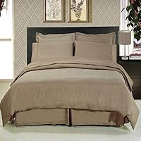 Royal Hotel Duvet Cover Set - Lightweight and Ultra Soft - Wrinkle-Free Double Brushed, Solid Comforter Cover with Button Closure and 2 Pillow Shams, Queen - Taupe