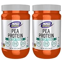 NOW Sports Nutrition, Pea Protein 24 g, Easily Digested, Unflavored Powder, 12-Ounce (Pack of 2)