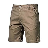 Men's Summer Shorts Cotton Solid Color Five-Point Shorts Casual Business Social Straight Shorts