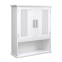 Wall Cabinet, Hanging Bathroom Storage Organizer, Medicine Cupboard with Adjustable Shelf, 7.9”D x 23.6”W x 27.5”H, White