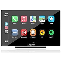 Carpuride 2024 Newest Upgrade 9 Inch Touch Screen Portable Wireless Carplay Android Auto Car Radio Receiver with Mirror Link/GPS/Siri/FM,Dashboard Console Mounted