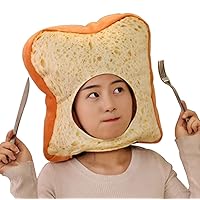 2023 Cute Toast Hat Plush Bread Dress Up Cap Mask for Halloween Christmas Party Costume