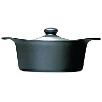 Sori Yanagi Nambu Ironware Iron Pot, Deep Type, 8.7 inches (22 cm), Induction Compatible, Stainless Steel Lid Included