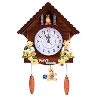plplaaoo Cuckoo Wall Clock, Tree House Wall Clock, Handicraft Vintage Fashionable Wooden Tree House Clock, Art Vintage Decoration, for Bedroom Living Room School Office Decoration, Wall Clock for