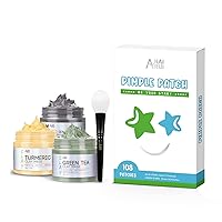 ANAI RUI 3PCS SPA Mask Set+Star-shaped Pimple Patch,Deep Cleansing and Relief Acne,Bleamish,Pimple