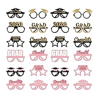 24pcs Garduation Party Supplies Garduation Gift Funny Eyeglasses Interesting Eyewear Graduation Glasses Congardulations Gifts Photo Props Eye Glasses Pink Student Paper Glasses