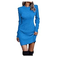 Sweater Dresses for Women 2023 Trendy Fall Winter Long Sleeve Sexy Dress Temperament Round Neck Dress