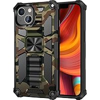 ONNAT-Shockproof Case for iPhone 15 Pro Max/15 Plus/15 Pro/15 Camouflage Armor with Built-in Kickstand Military Grade PC+TPU Composite Seismic Resistance (15 Pro 6.1'',camouflage1)