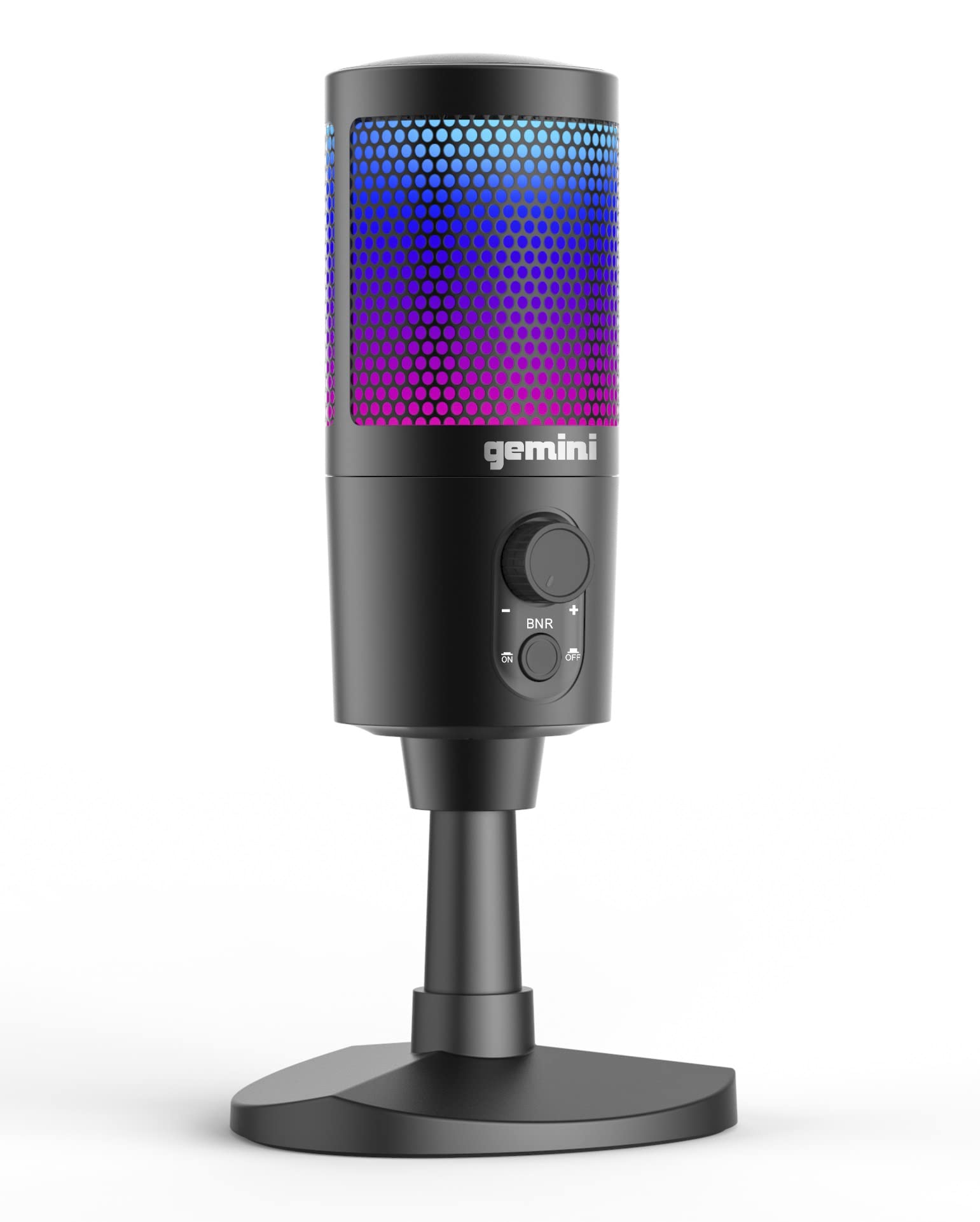 Gemini Sound GSM-100 USB Mic w/LED Lighting - Perfect for Streaming, Gaming & Podcasting - Plug-and-Play - Cardioid Polar Pattern & Noise Reduction