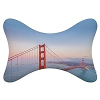 Famous Golden Gate Bridge 2 Pack Car Neck Pillow Auto Headrest Cushion Seat Rest Support Pillow Relief Pad