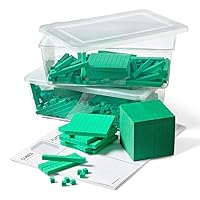 hand2mind Green Foam Base Ten Blocks Complete Set, Place Value Blocks, Counting Cubes for Kids Math, Base 10 Math Manipulatives for Kids, Kindergarten Homeschool Supplies (Set of 322)