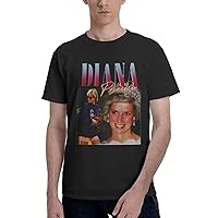 Princess Diana T-Shirt Mens Classic Fashion Summer Round Neckline Short Sleeve Graphic T-Shirts